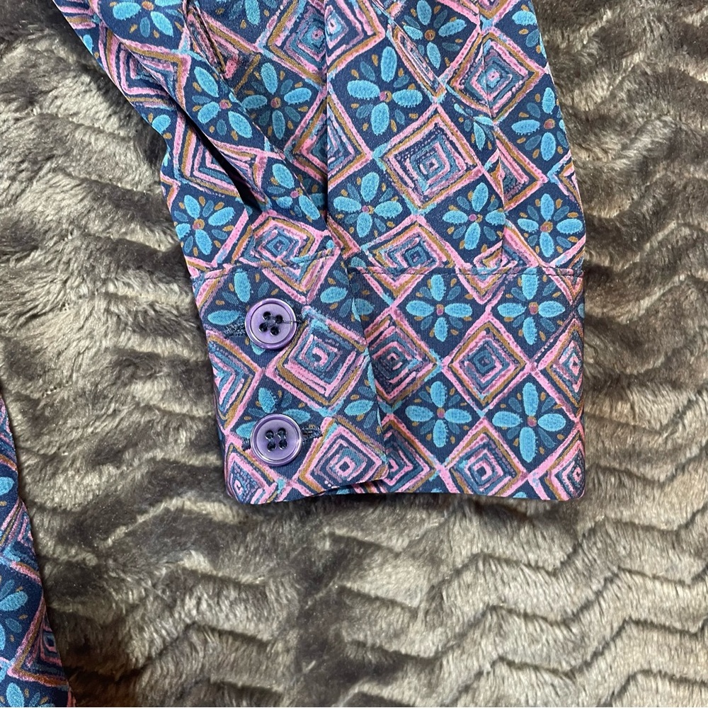 Pendleton Geometric Floral Print Lightweight Butt… - image 2